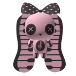 Cute Halloween Big Pink & Black Piano Bunny Plush