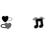 ♡ : cute heart n music hair clips