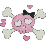  ♡ Cute Heart Skull Hairclip
