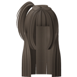 Cute Hime Hair w/ Pigtail in Brown