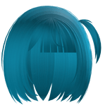 cute hime side pony bob in light blue