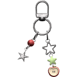 ♡ cute igari apple star keychain in red & green
