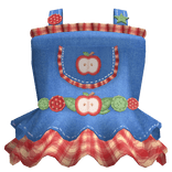 ♡ cute igari hesei mori kei apple denim dress