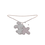 cute k pink bunny initial necklace 3.0