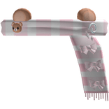 cute kawaii brown bear teddy pink winter scarf