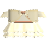 cute kawaii brown bear teddy yellow dress