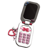 Cute Kawaii Charm Flip Phone Keychain Pink