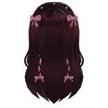 Cute Kawaii Cherry Colored Hair With Ribbons