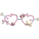 Cute Kawaii Decora Valentines Bear Heart Glasses
