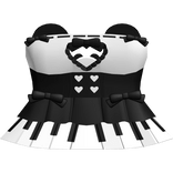 ♡ ⋮ Cute Kawaii Emo Piano Panda Heart Dress
