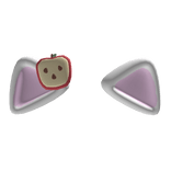 Cute kawaii kitty cat doll ears w apple mlp pin!