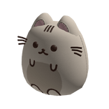 ♡ cute kawaii kitty grey round plushie (holdable)