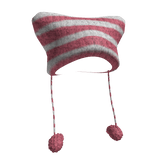 Cute Kawaii Pink Pom Beanie