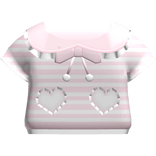 ୨୧ : cute kawaii pink striped shirt