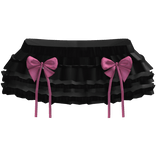 Cute Kawaii Ribbons Bows Ruffled Skirt Black