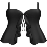 cute kawaii summer ruffled black dress 