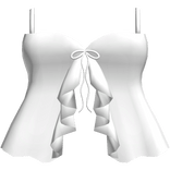 cute kawaii summer ruffled white dress 