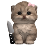 Cute Kitten Cat w/ a Knife