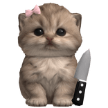 Cute Kitten Cat w/ a Knife