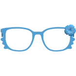 Cute Kitty Hibiscus Summer Glasses in Blue