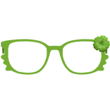 Cute Kitty Hibiscus Summer Glasses in Green