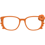 Cute Kitty Hibiscus Summer Glasses in Orange