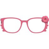 Cute Kitty Hibiscus Summer Glasses in Pink