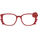 Cute Kitty Hibiscus Summer Glasses in Red