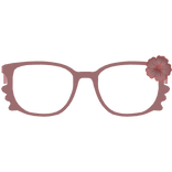 Cute Kitty Hibiscus Summer Glasses in Salmon Red