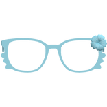 Cute Kitty Hibiscus Summer Glasses in Sky Blue