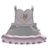 ꒰♡꒱ cute kkuma bears ruffled overalls in white