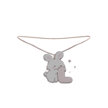 cute l pink bunny initial necklace 3.0