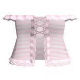 cute lace striped off shoulder top pink