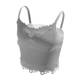 Cute Lace Trendy Simple Y2K White Tank Top