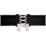 cute laced up bow choker necklace black & pink