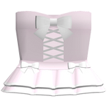 cute laced up bow corset dress in pink and white