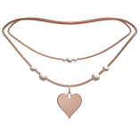 cute layered heart necklace bronze