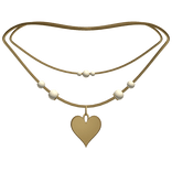 cute layered heart necklace gold