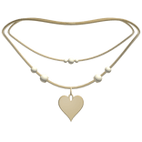 cute layered heart necklace gold