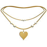 cute layered heart necklace gold