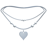 cute layered heart necklace silver