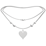 cute layered heart necklace white