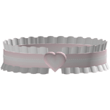 ♡ : cute light pink doll heart ruffled choker 