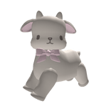 cute little beige lamb / goat  with bow >_<