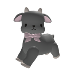 cute little grey lamb / goat  with bow >_<