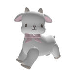 cute little white lamb / goat  with bow >_<