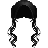 cute long curly back pigtails in black