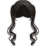 cute long curly back pigtails in brown