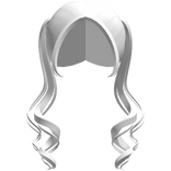 cute long curly back pigtails in white