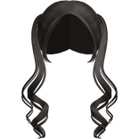 cute long curly front pigtails in brown